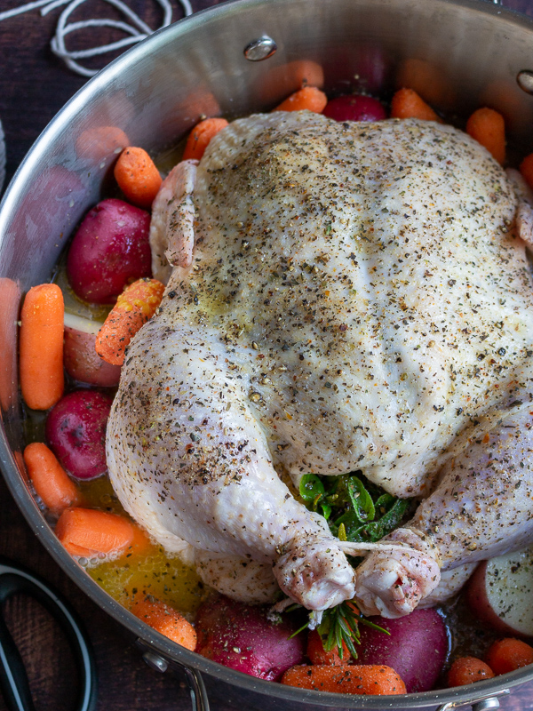 Chicken all prepped and ready for the oven.