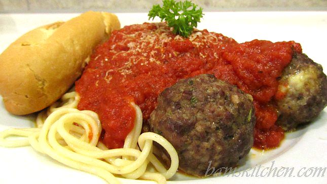 Spaghetti and Meatballs with Grandma's Sauce / https://www.hwcmagazine.com