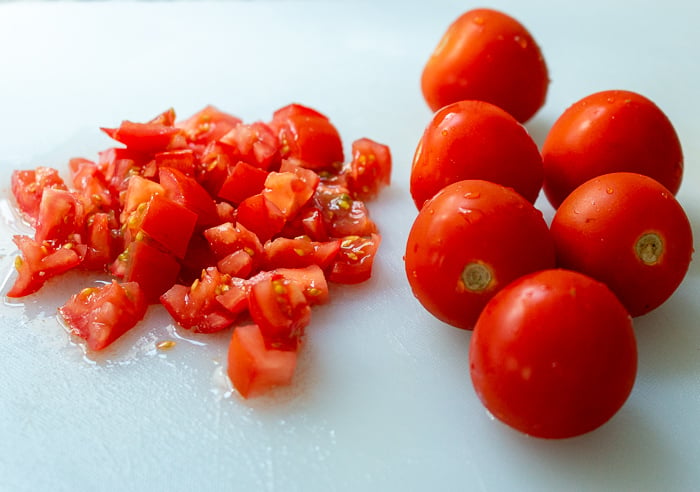 Chopped tomatoes.