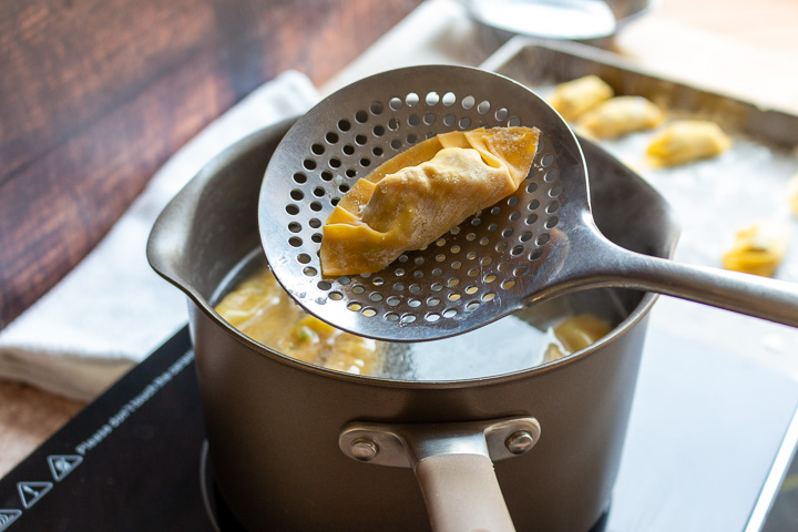 Dumpling ready to get boiled.