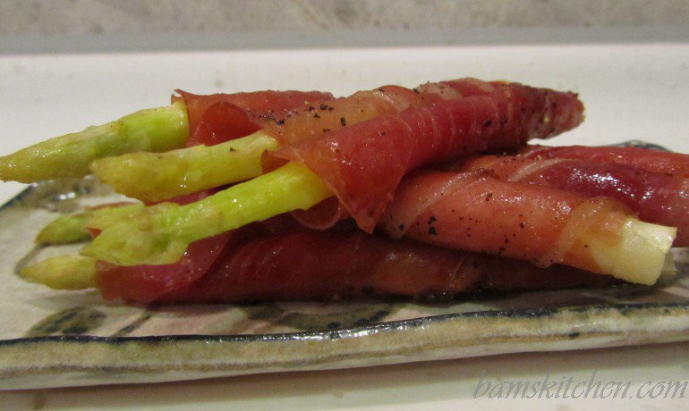 Proscuitto wrapped asparagus