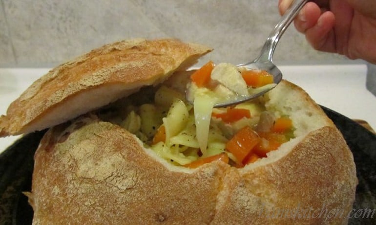 Bam's Bread Bowl Chicken Noodle Soup