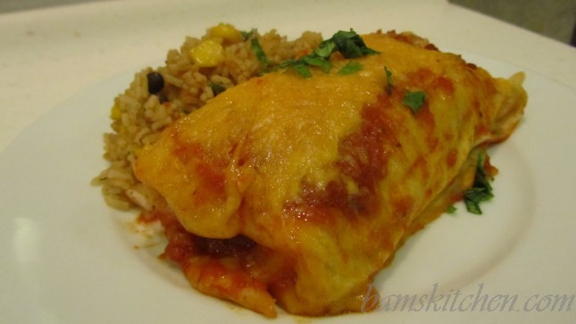 Tex Mex Chicken Enchiladas with Spanish Fried Rice