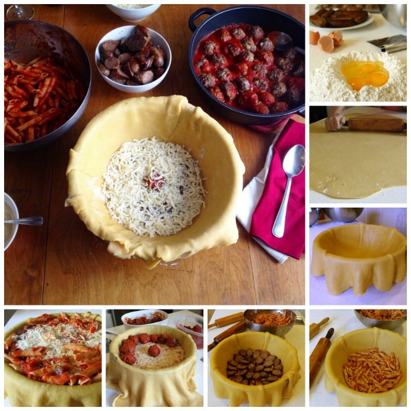 Step by Step photos on how to create the Timpano