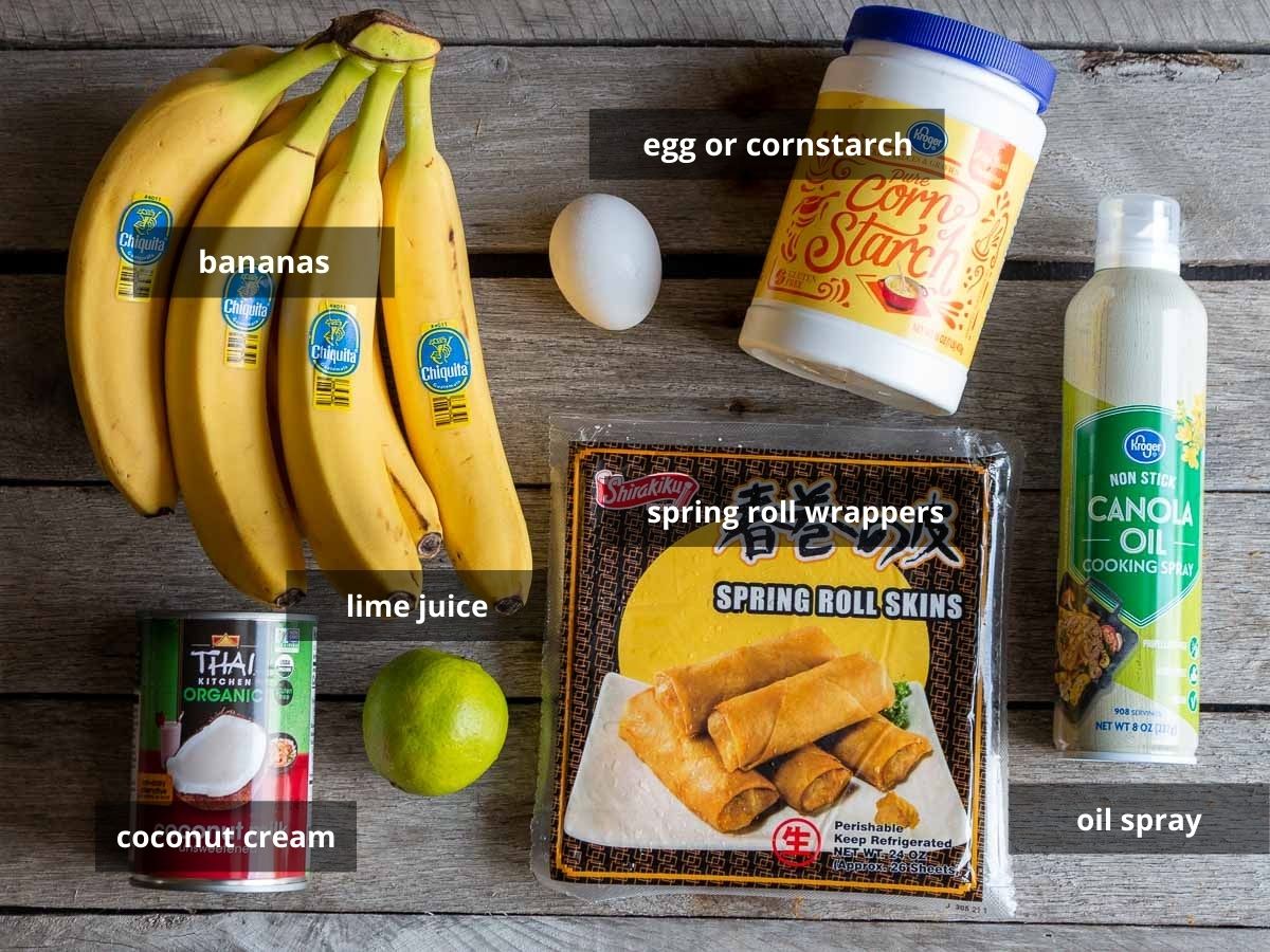 Ingredients to make recipe on a wooden board.