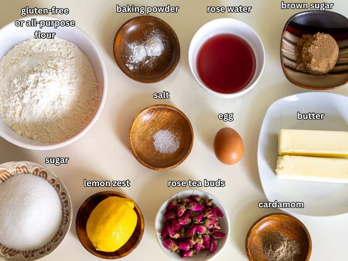 Ingredients to make a spring cookie cake