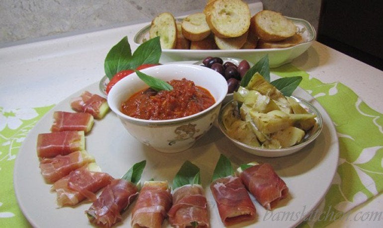 Antipasto platter for a crowd or one hungry teenager