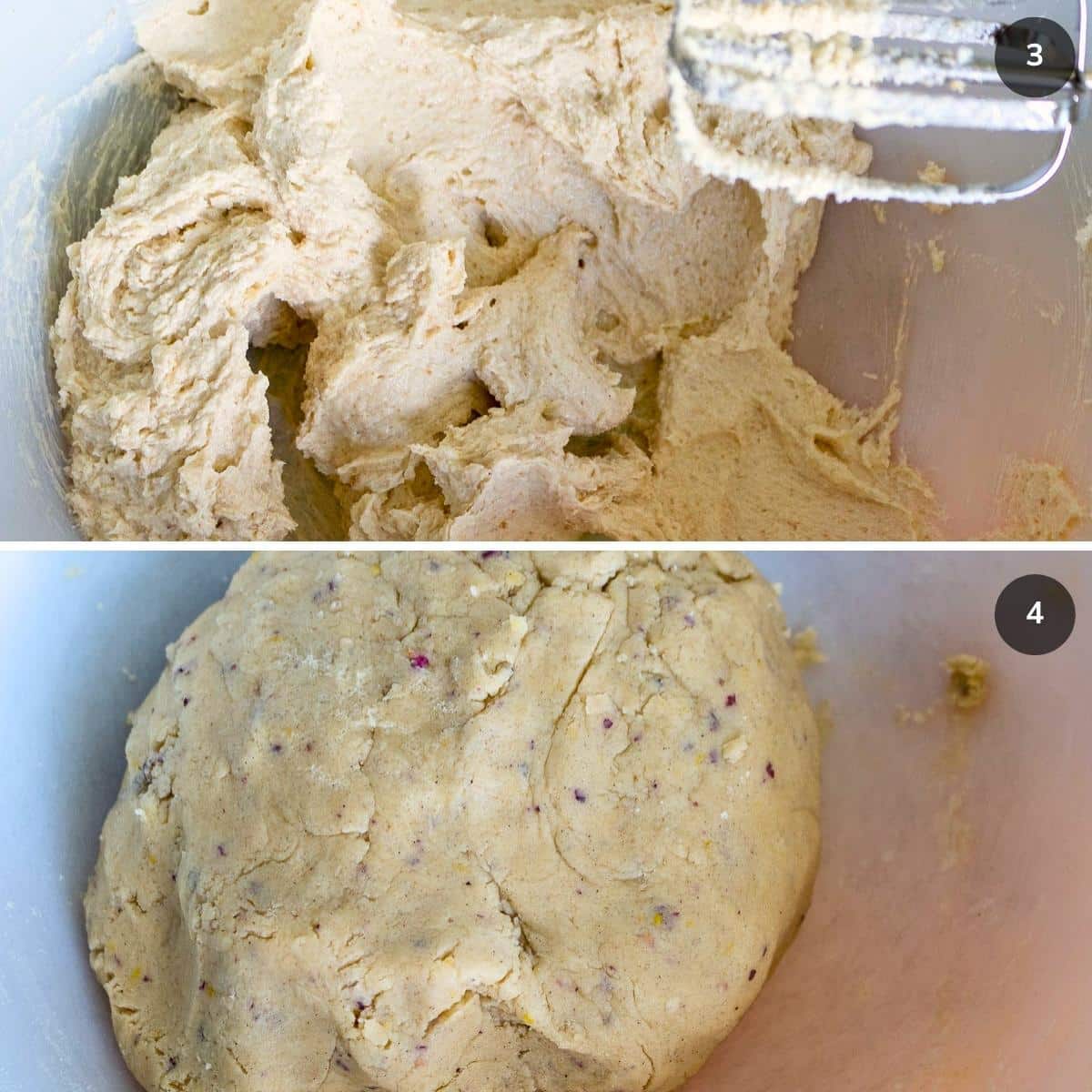 Combine the dry ingredients into the wet ingredients to form the cookie dough.