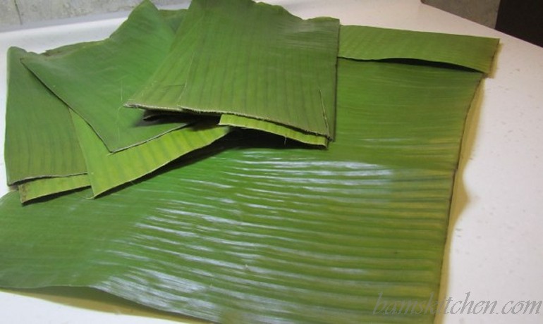 Tropical Banana Leaf Wrapped Coconut fish and sumans