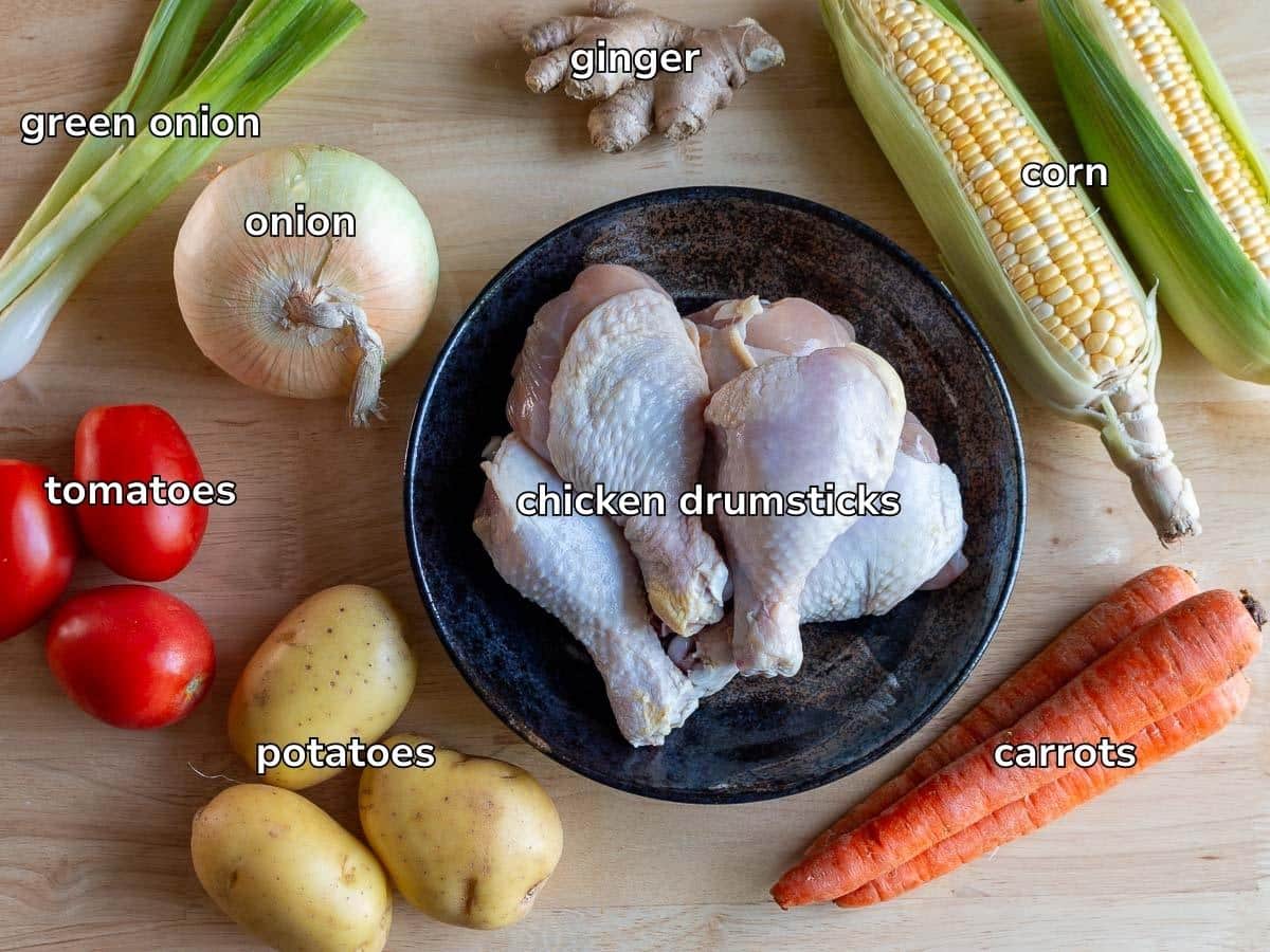 Ingredients to make Cantonese ABC Soup in the Instant Pot.