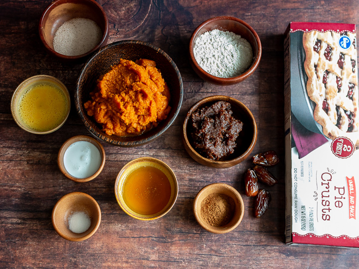 All ingredients laid out on the table. 