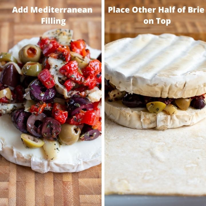 Step 3 Add Mediterranean Filling Inside Brie.