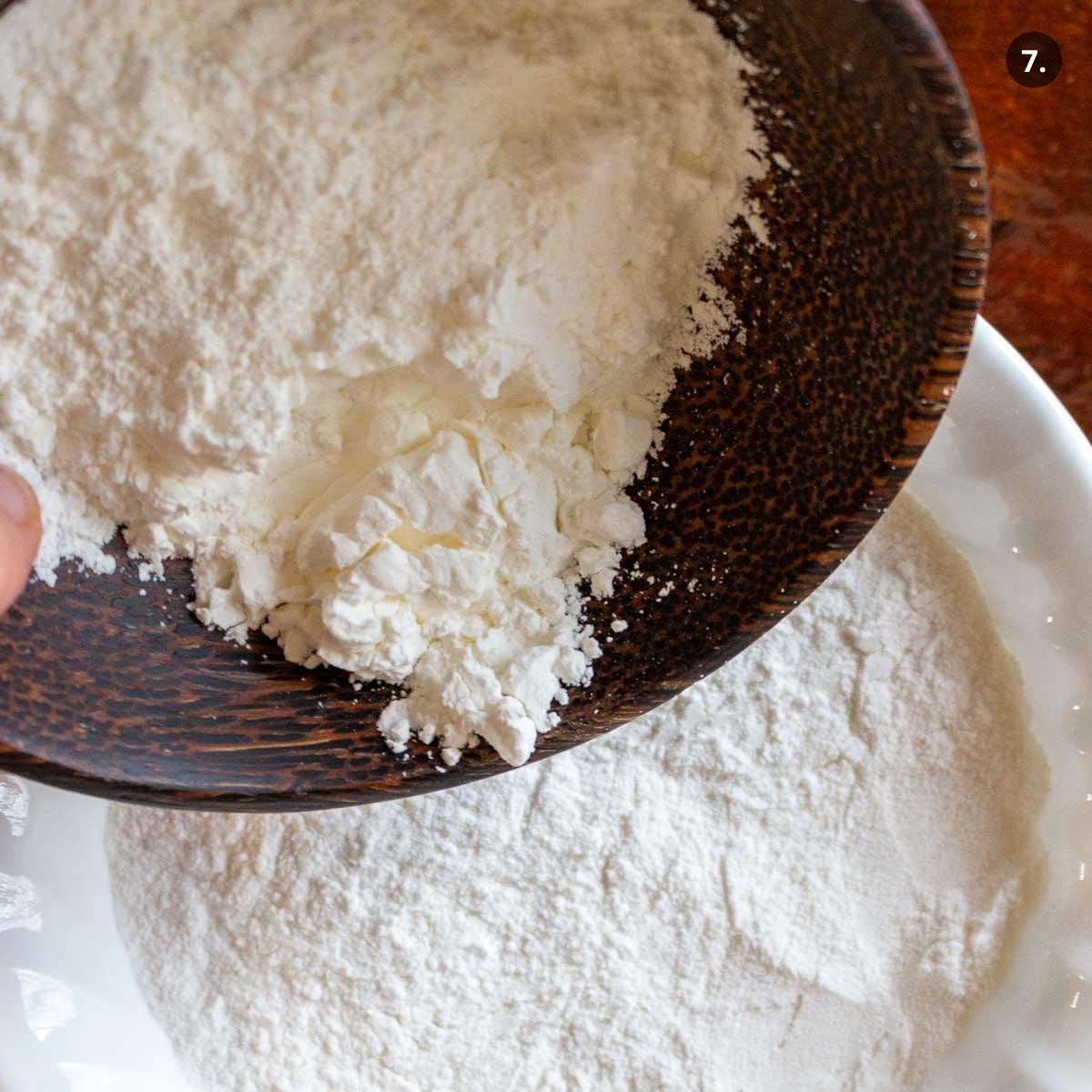 Cornstarch getting added to gluten-free rice flour.
