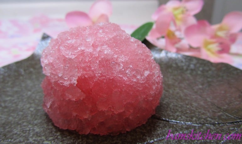 Sakura Grenadine Granita with Coconut Cream