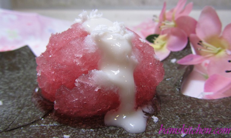 Sakura Grenadine Granita with Coconut Cream