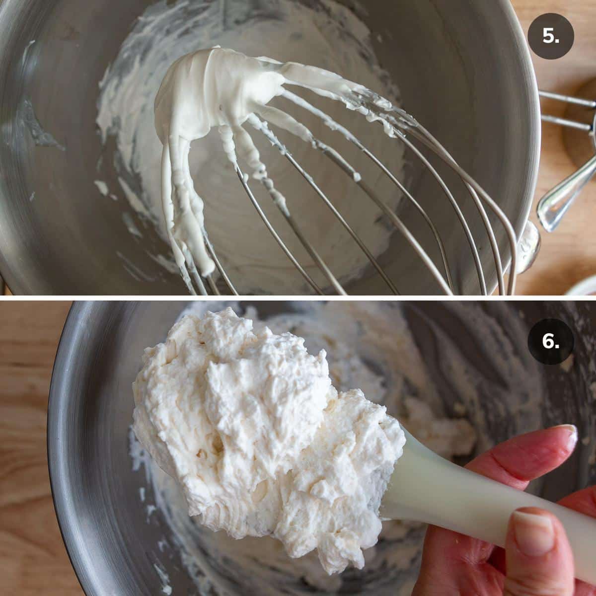 Whipped cream folded into no bake cream cheese filling mixture. 