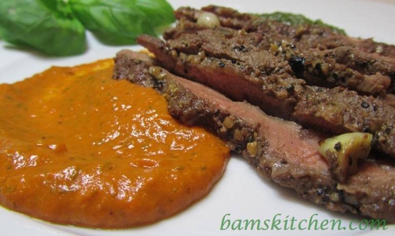 Caramelised Red Pepper Pesto Steak