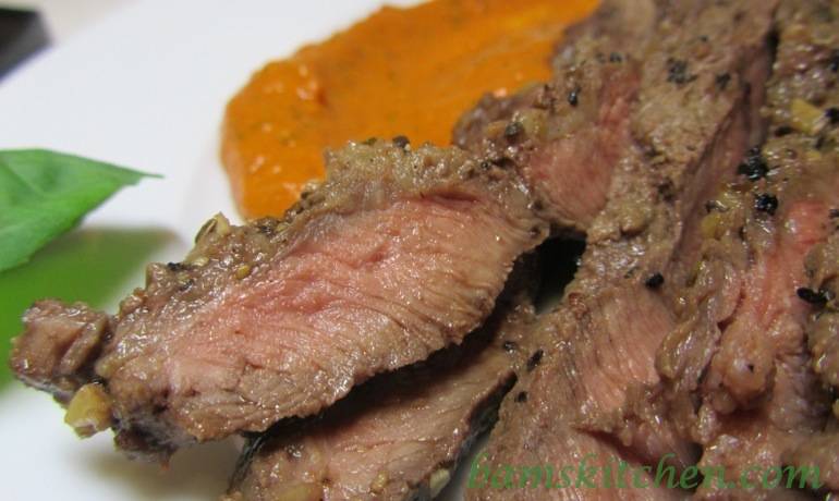 Caramelised Red Pepper Pesto Steak