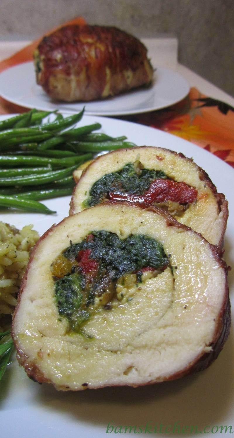 Proscuitto wrapped stuffed chicken