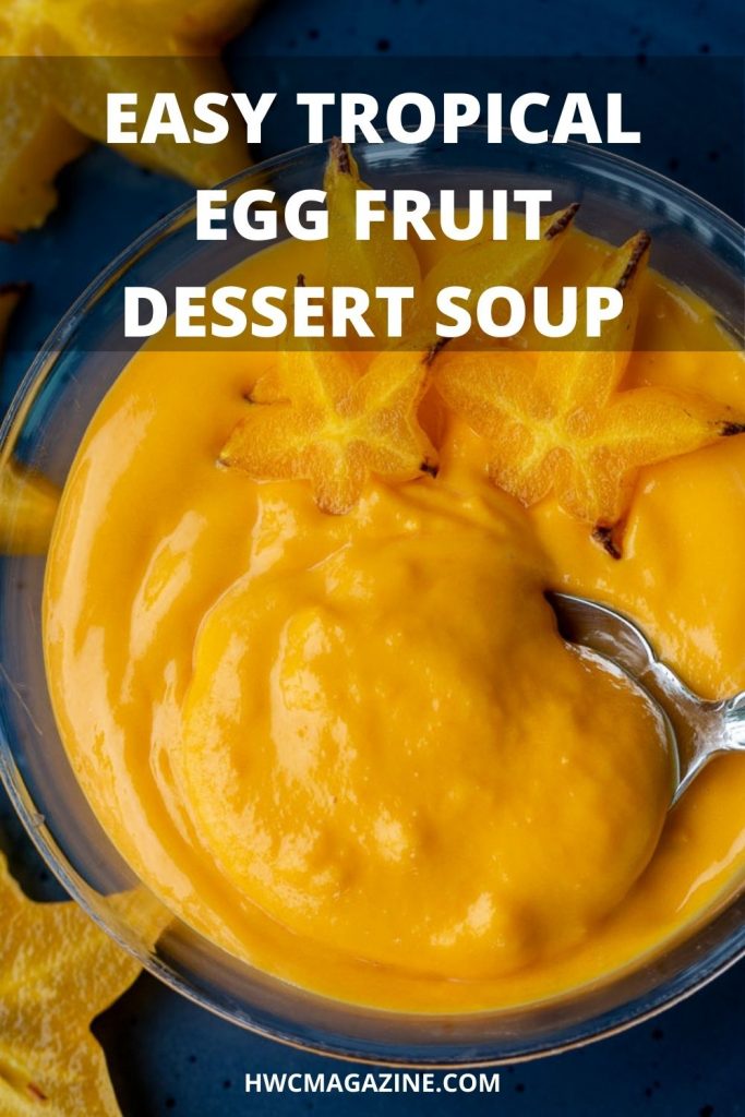 Tropical egg fruit dessert soup step by step photos.