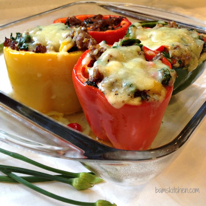 Cheesy Stuffed Peppers with rocket_IMG_4934