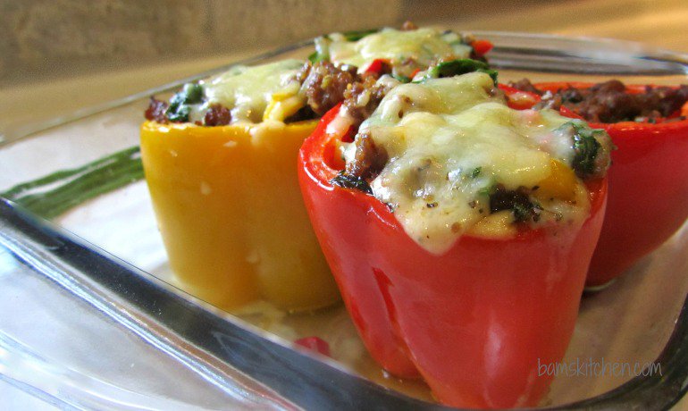 Cheesy Stuffed Peppers with rocket_IMG_8722