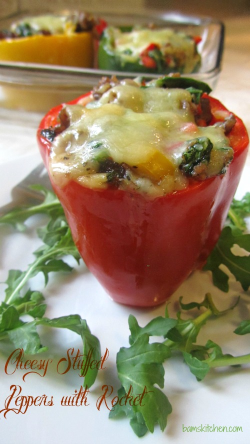 Cheesy Stuffed Peppers with rocket_IMG_8735