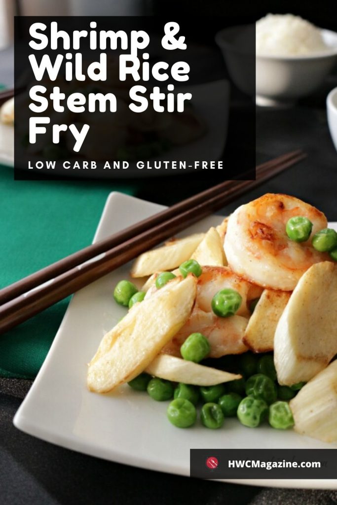 Shrimp and Wild Rice Stem Stir Fry / https://www.hwcmagazine.com