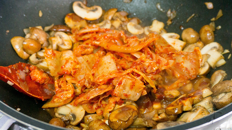 add in the kimchi