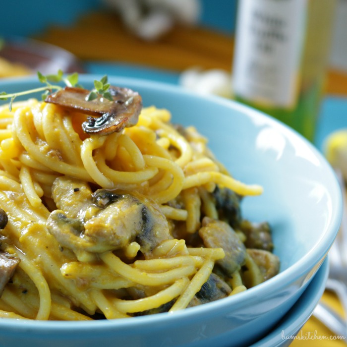 Creamy Kabocha Truffle Pasta- Healthy World Cuisine