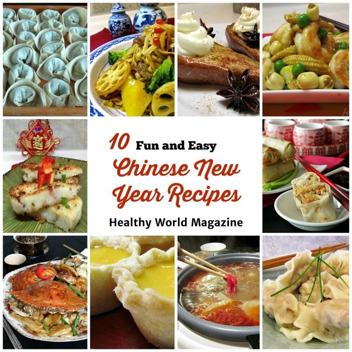 10 Fun and Easy Chinese New Year Recipes with dumplings, Chinese New Year Cakes and spring rolls.