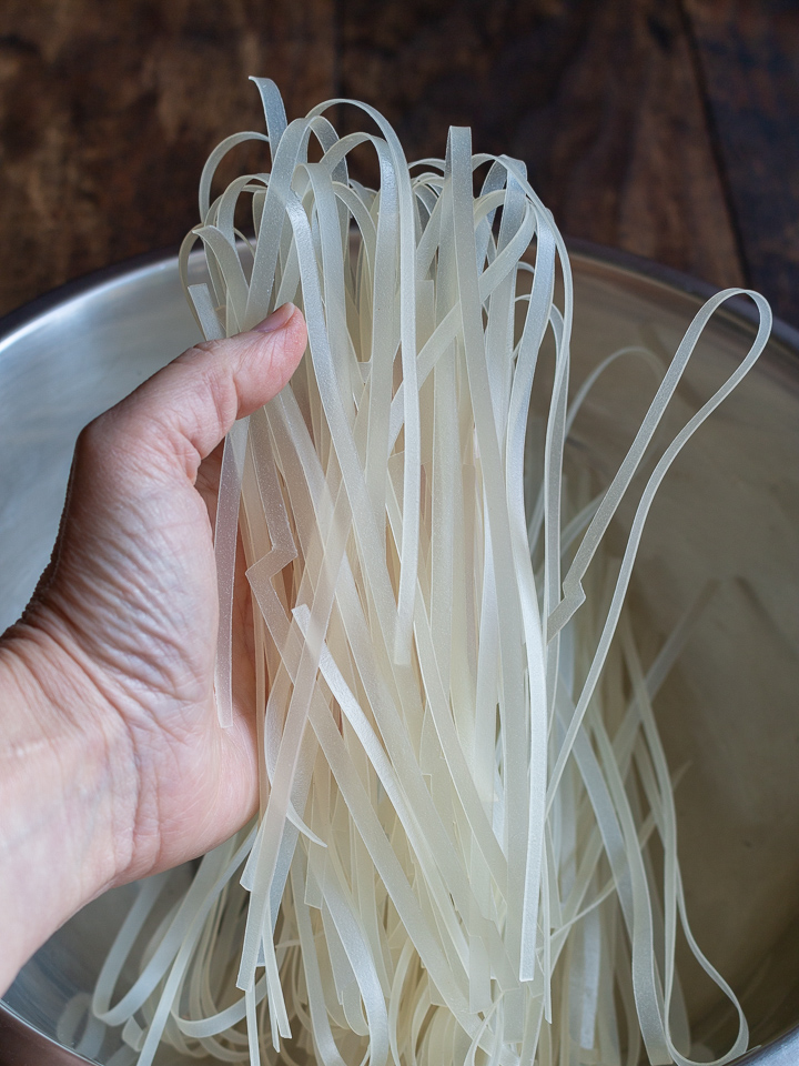 Medium sized Pad Thai noodles dried.