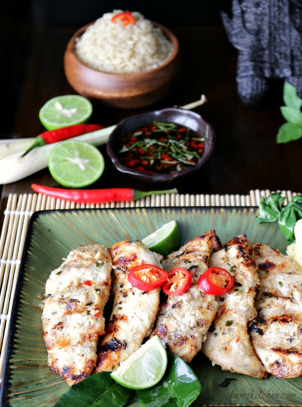 Thai Grilled Chicken Tenderloins and Zesty Dipping Sauce / https://www.hwcmagazine.com