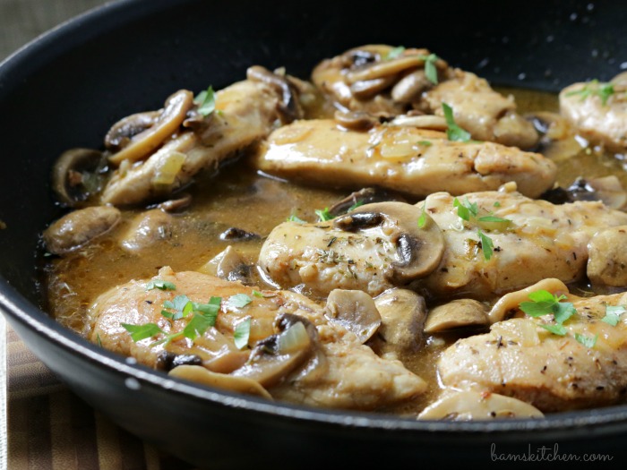 Mushroom Chicken with Brandy Sauce / https://www.hwcmagazine.com