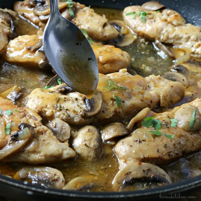 Mushroom Chicken with Brandy Sauce / https://www.hwcmagazine.com