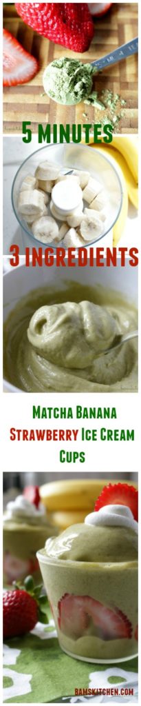 Matcha Banana Strawberry Ice Cream Cups / https://www.hwcmagazine.com