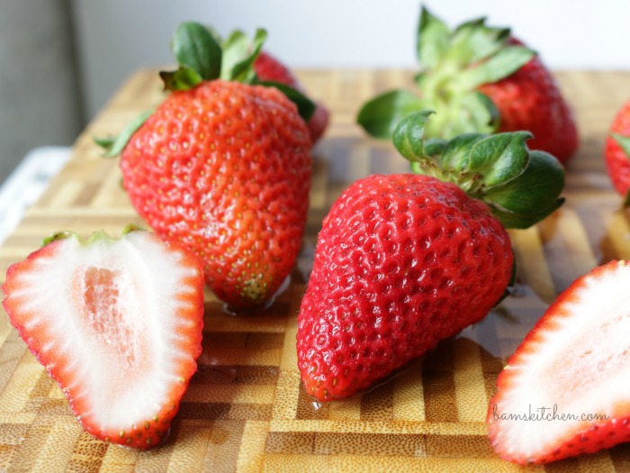 Fresh chopped strawberries.