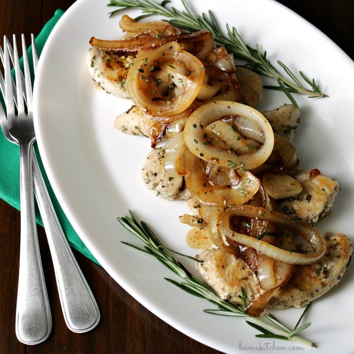 Rosemary Chicken with Sautéed Onion Sauce / https://www.hwcmagazine.com