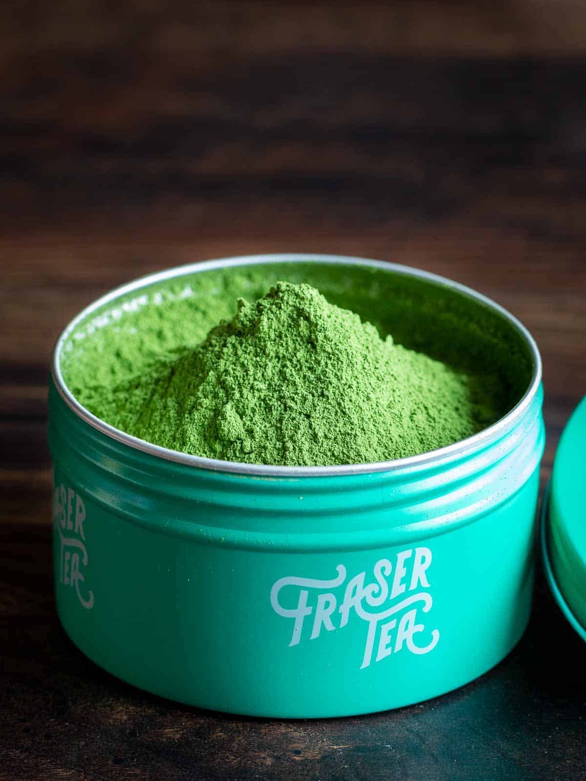 Fraser Tea ceremonial matcha is a green tea tin. 