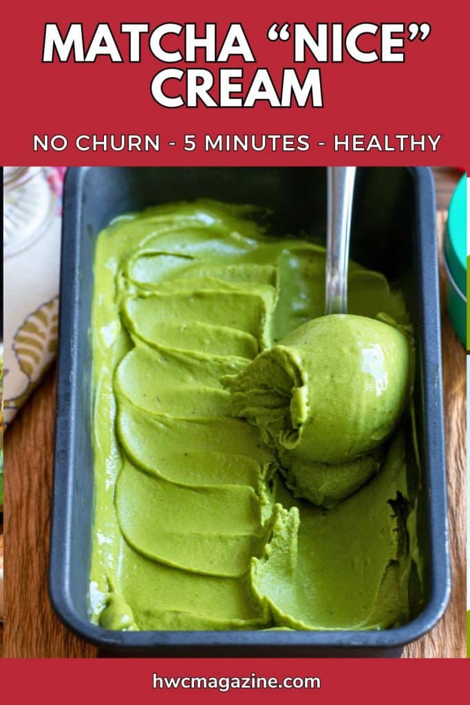 Scoopable matcha nice cream.