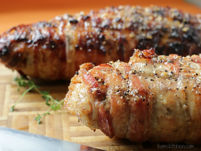 Bacon Wrapped Sausage Stuffed Pork / https://www.hwcmagazine.com