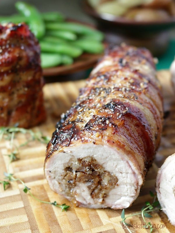 Bacon Wrapped Sausage Stuffed Pork / https://www.hwcmagazine.com