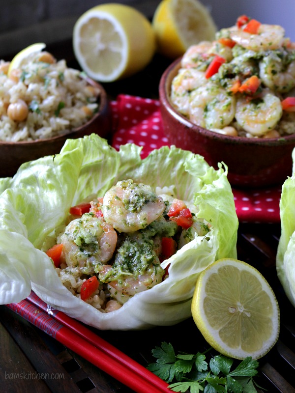 Parsley Lemon Pesto Shrimp Wraps / https://www.hwcmagazine.com