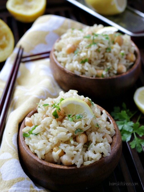 Vegan Chickpea Lemon Rice / http://bamskitchen.com