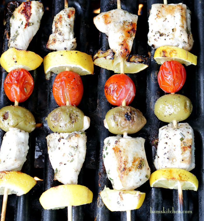 Kabobs on the grill.