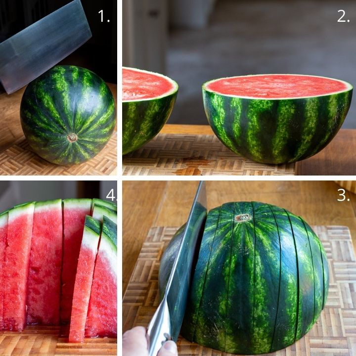 How to cut a watermelon into sticks.