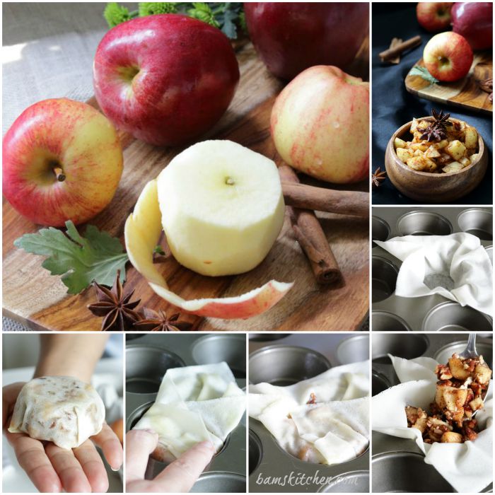 Step by step process on how to make this Asian fusion apple dessert.