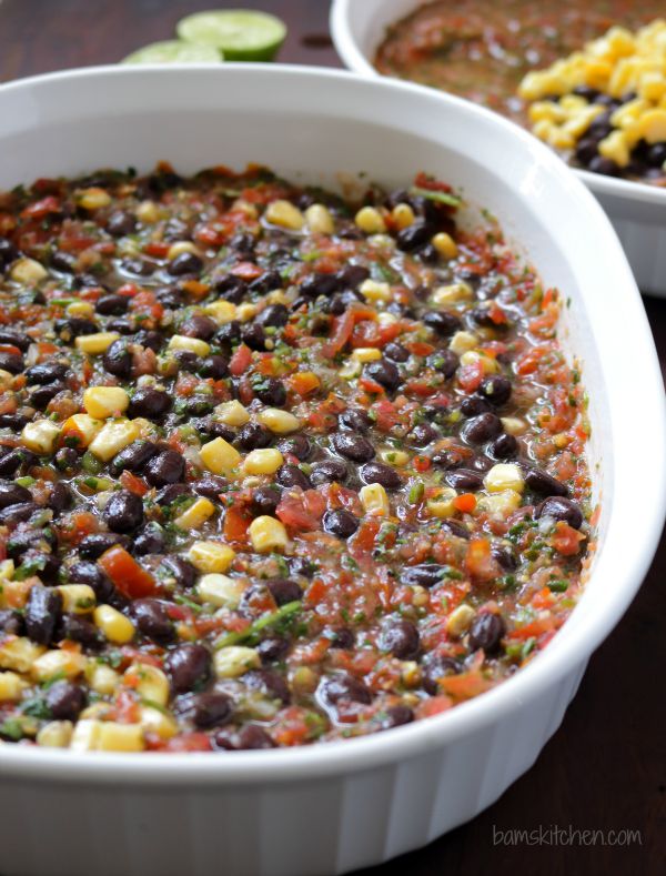 Salsa in the baking dish