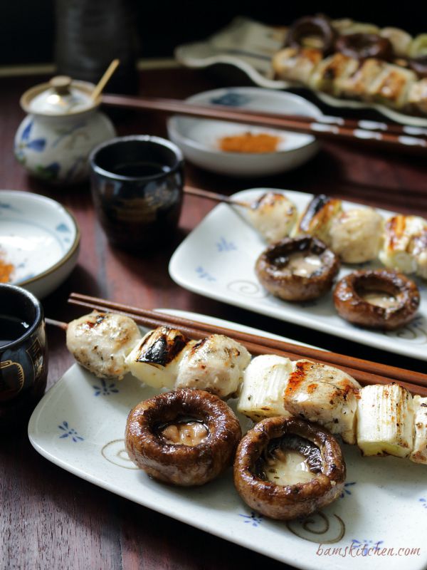 Negima Yakitori with Grilled Portobella / https://www.hwcmagazine.com