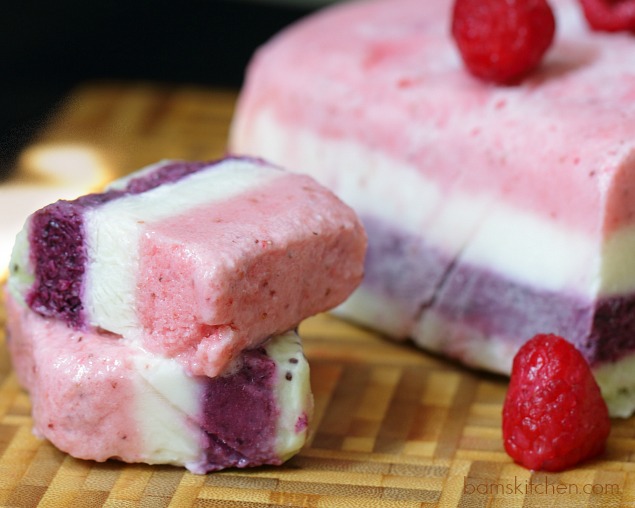 Rainbow Layered Fruit and Yogurt Ice Cream